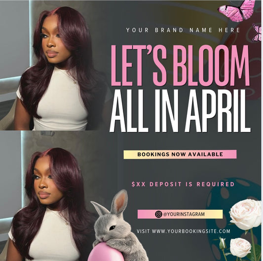 Let’s Bloom In April Spring Flyer CANVA LINK